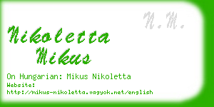 nikoletta mikus business card